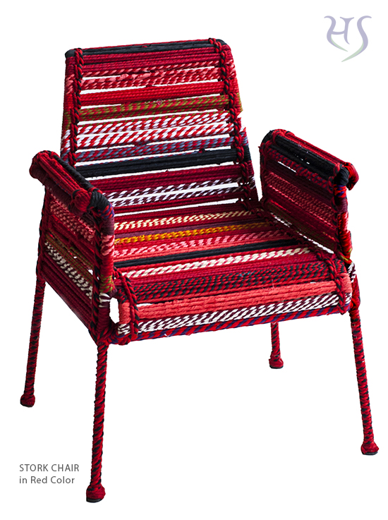 Stork Chair in Red Color by Sahil & Sarthak